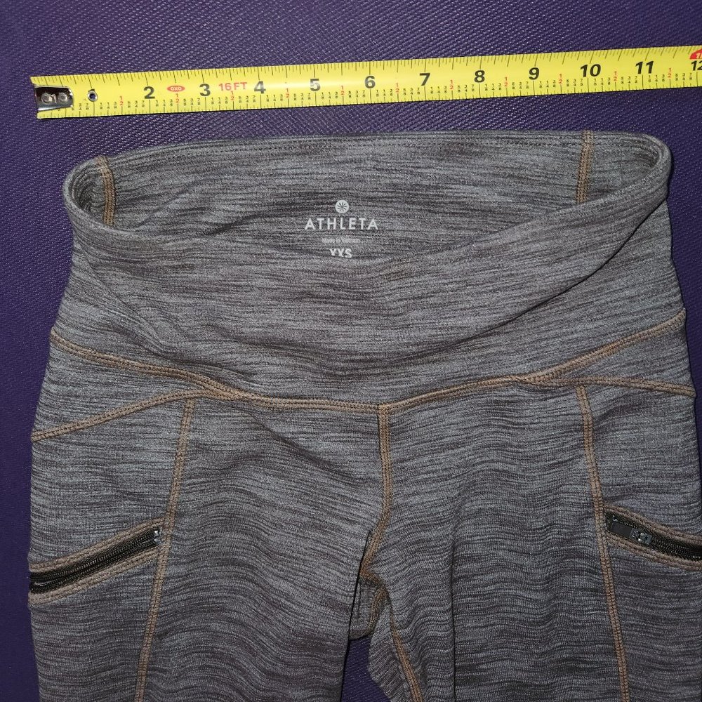 EUC Athleta XXS Heathered Gray Brown Leggings